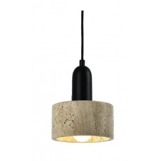 Κρεμαστό φωτιστικό γκρι από travertine marble 1XΕ27 D:15 x 20cm (4086)