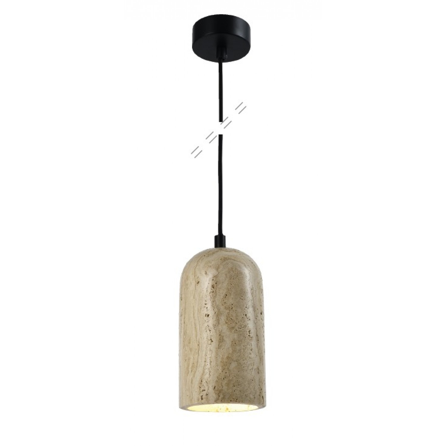 Κρεμαστό φωτιστικό γκρι από travertine marble 1XΕ27 D:10 x 19cm (4089)