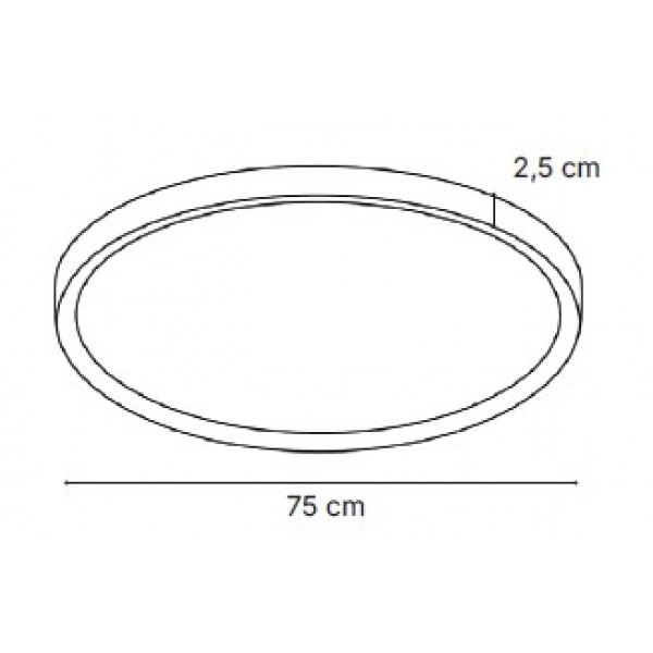 Πλαφονιέρα οροφής LED 60W 3CCT (by switch on base) σε λευκή απόχρωση D:75x2,5cm (42036-AA-White)