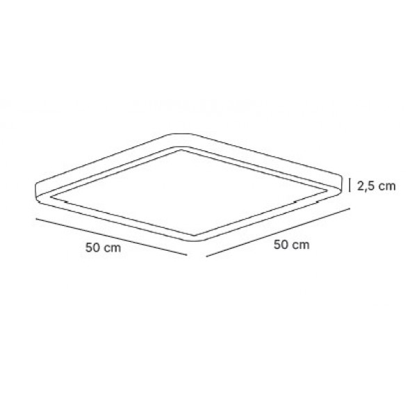 Πλαφονιέρα οροφής LED 40W 3CCT (by switch on base) από ασημί μέταλλο  D:50cm (42045-Silver)