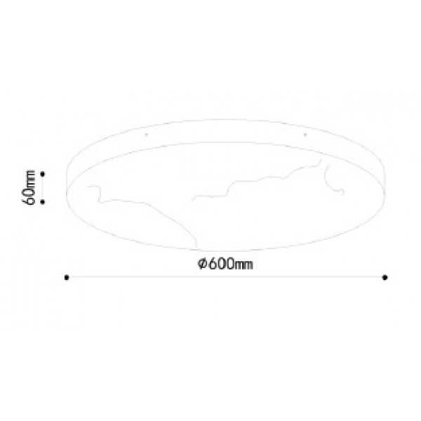Φωτιστικό οροφής, LED 48W Alabaster & ritine, 5280 lm, 3CCT (by switch on base) D:60x6cm (42053-B)