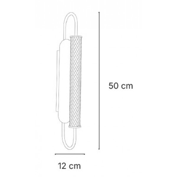 Επιτοίχιο φωτιστικό LED 12W 3CCT σε χρυσαφί απόχρωση απο μέταλλο και ακρυλικό  D:12x50cm (43056-Golden)