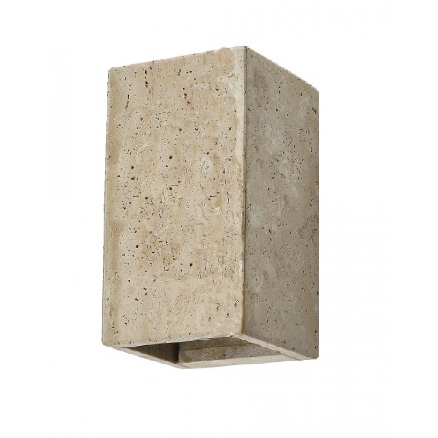 Επιτοίχιο φωτιστικό γκρι από travertine marble 2XG9 D:9 x 16cm (43065)