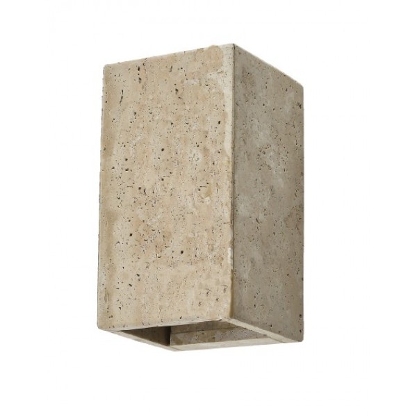 Επιτοίχιο φωτιστικό γκρι από travertine marble 2XG9 D:9 x 16cm (43065)