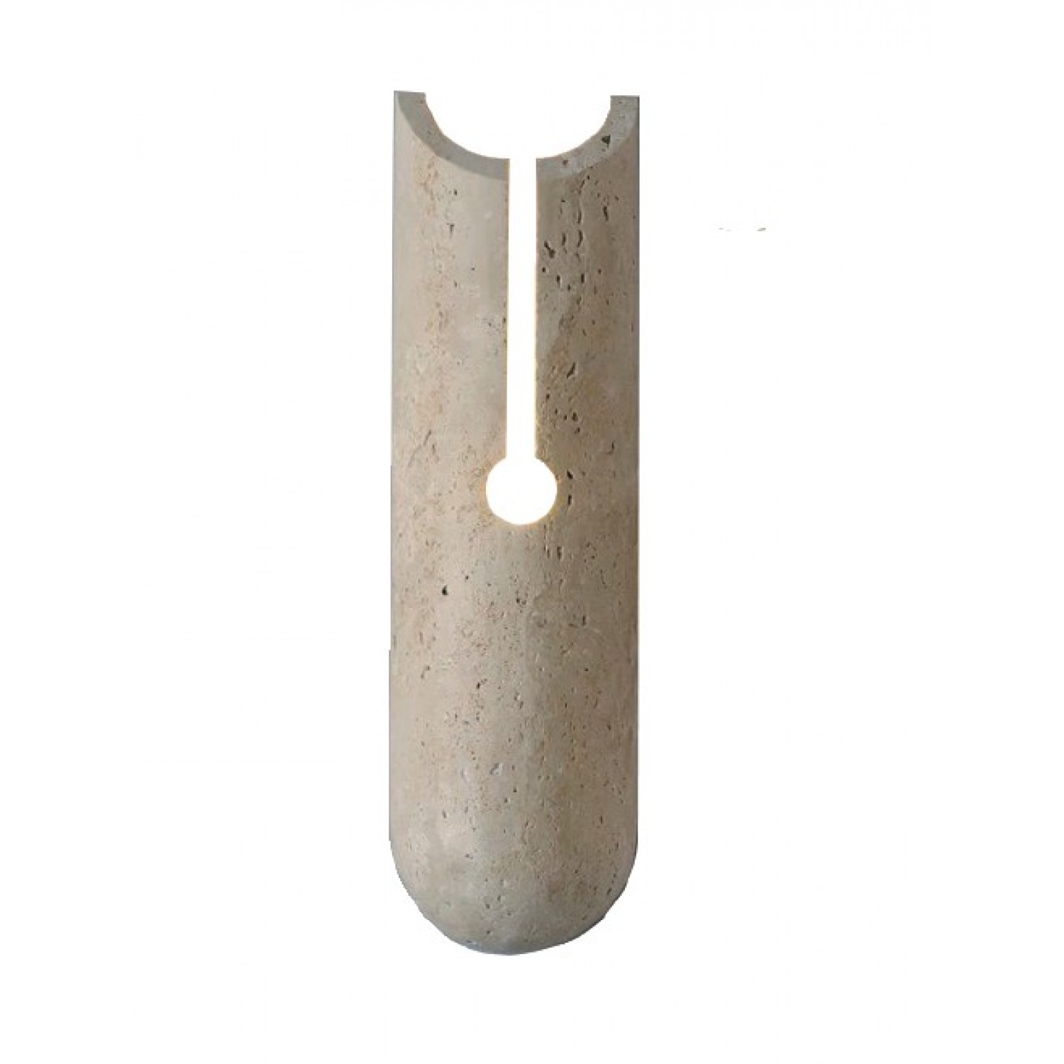 Επιτοίχιο φωτιστικό γκρι από travertine marble 1XG9 D:10 x 35cm (43066)