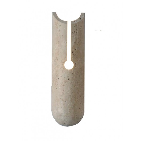 Επιτοίχιο φωτιστικό γκρι από travertine marble 1XG9 D:10 x 35cm (43066)