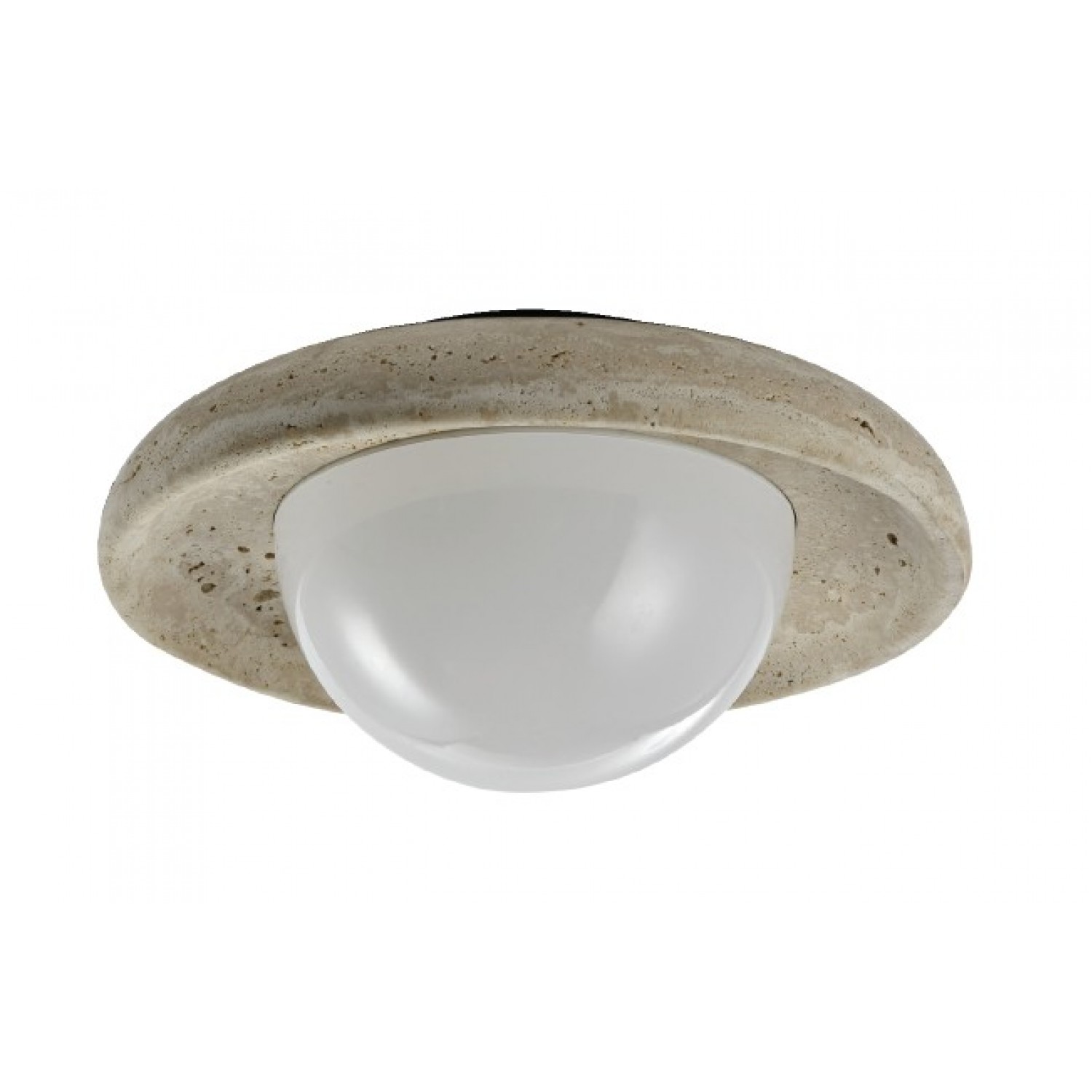 Πλαφονιέρα οροφής γκρι από travertine marble 2XG9 D:25cm (43067)