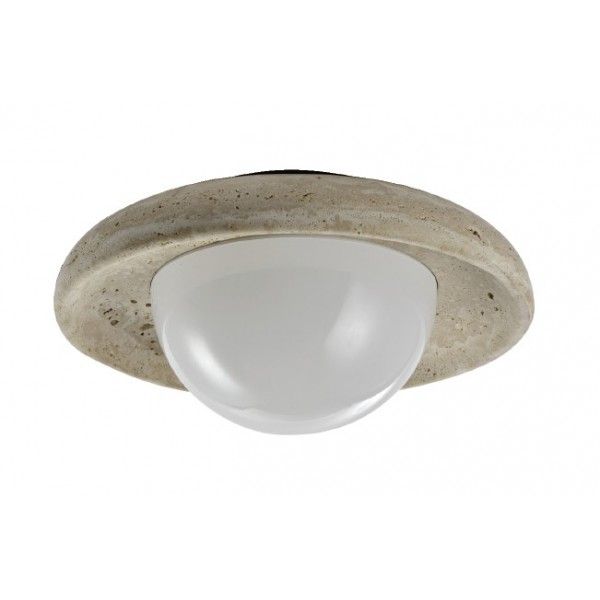 Πλαφονιέρα οροφής γκρι από travertine marble 2XG9 D:25cm (43067)