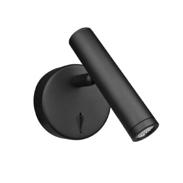 Φωτιστικό Τοίχου LED 3W, 3000K, Μαύρο D:2,5x11,2cm (43078-Black)