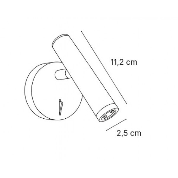 Φωτιστικό Τοίχου LED 3W, 3000K, Μαύρο D:2,5x11,2cm (43078-Black)