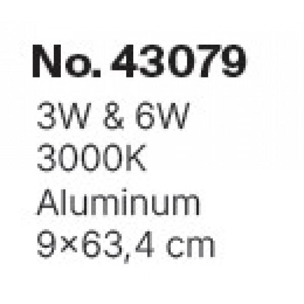 Επιτοίχιο φωτιστικό LED 3W & 6W 3000K από μαύρο μέταλλο (43079)