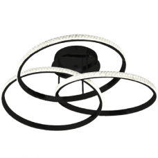 Πλαφονιέρα οροφής LED 52W 3CCT από χρώμιο αλουμίνιο και ακρυλικό D:60cm (6091-Black)