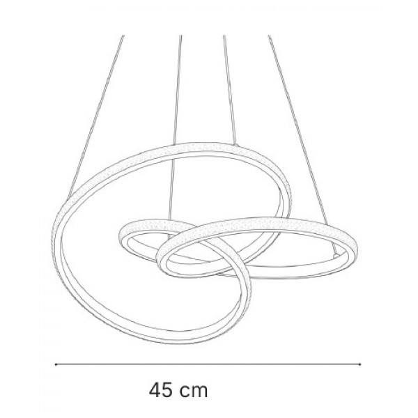 Κρεμαστό φωτιστικό LED 40W 3CCT (by switch on base) σε μα΄ύρη απόχρωση D:45cm (6092-B-Black)