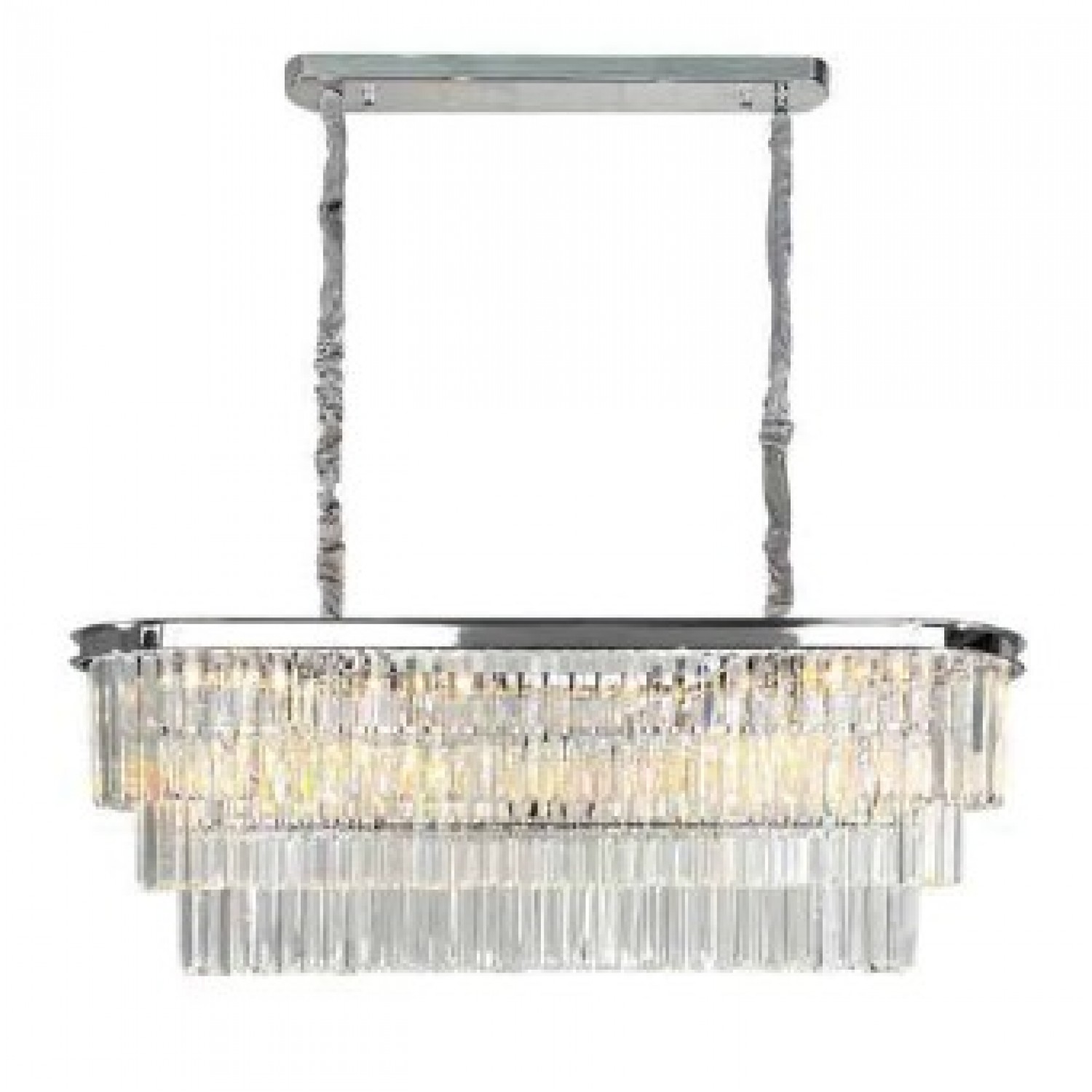 Κρεμαστό φωτιστικό ράγα από χρώμιο αλουμίνιο και κρύσταλλα 12 X E14 D:100cm (6114)