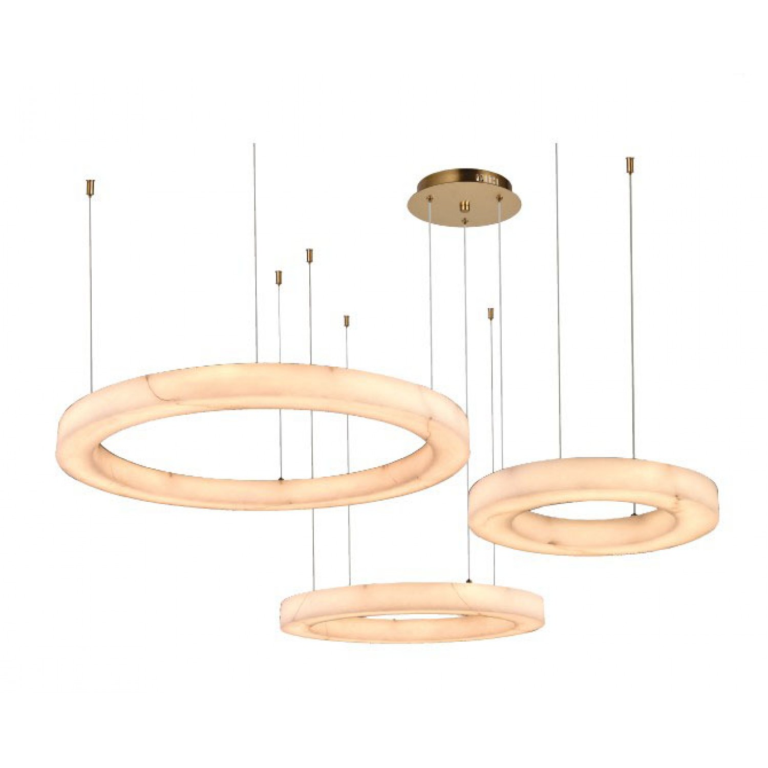 Κρεμαστό φωτιστικό, Alabaster, 65W, 7150 lm, 3CCT (by switch on base)D: 80X6cm-60X6cm-40X6cm(6115-A)