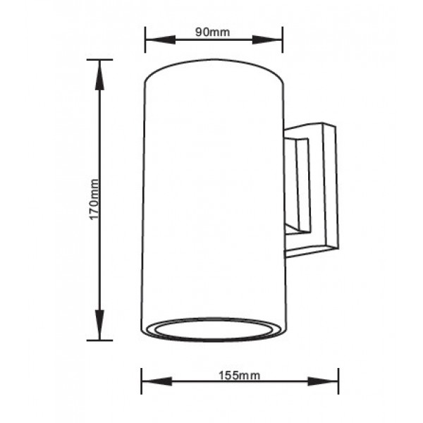 Candler E27 Up or Down Outdoor Light in Gray Color (80203734)
