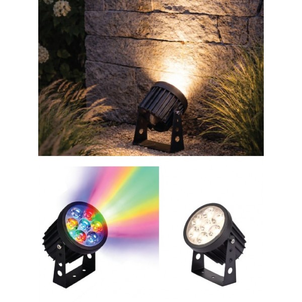 Crest peak LED 7W RGB CCT Outdoor Wall Lamp Black D:8.5 x 12cm (80700415)