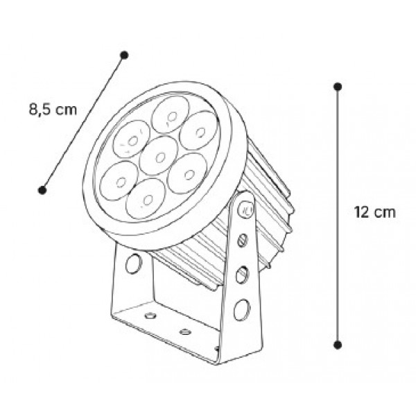Crest peak LED 7W RGB CCT Outdoor Wall Lamp Black D:8.5 x 12cm (80700415)