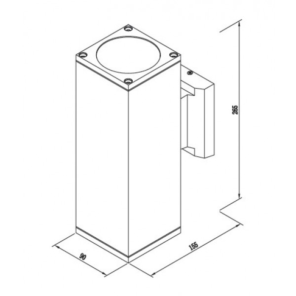 Palmyra E27 Outdoor Wall Lamp with Up and Down light White (80203924)