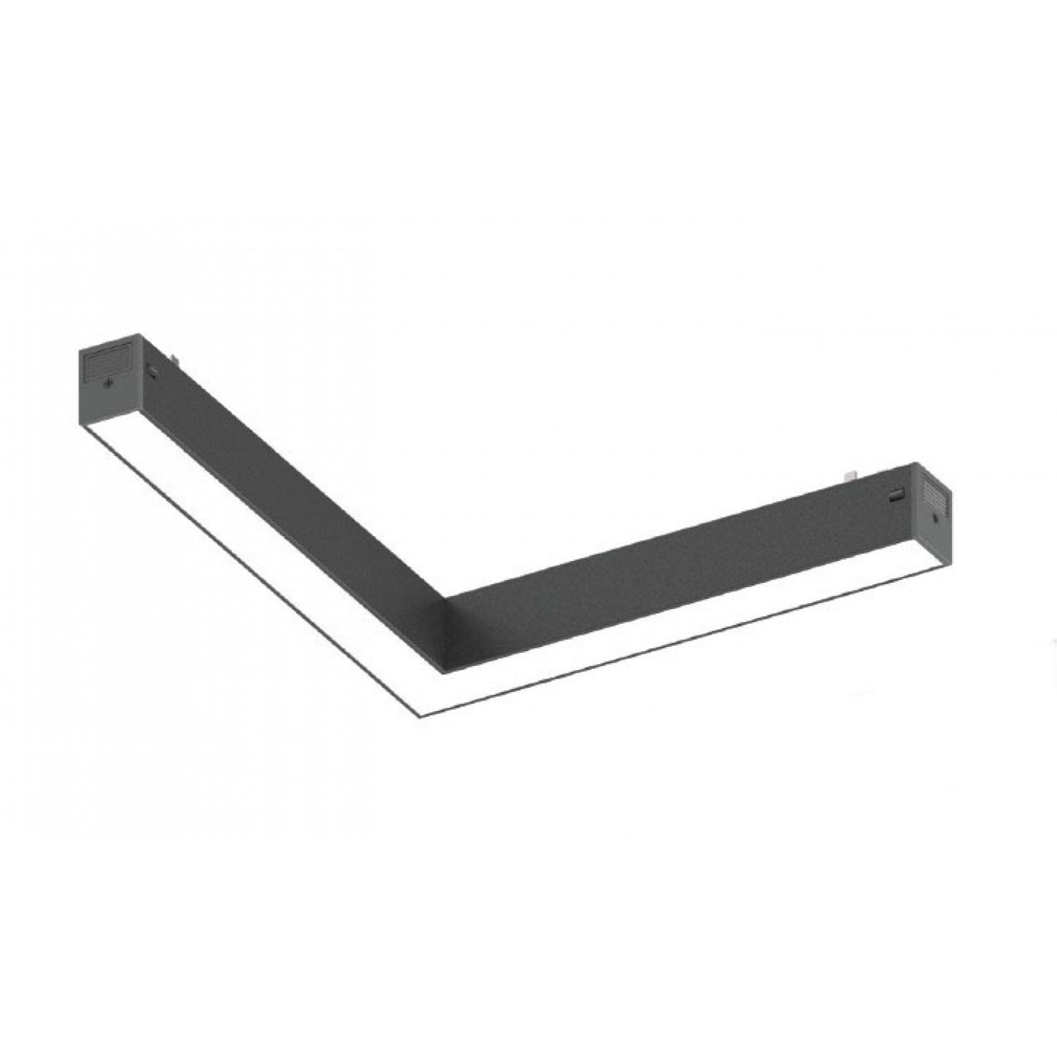 Γωνιακό γραμμικό φωτιστικό LED 20W, 3CCT, 120° για μαγνητική ράγα 220V, σε μαύρη απόχρωση D:24,2x22x3cm (TM20060)