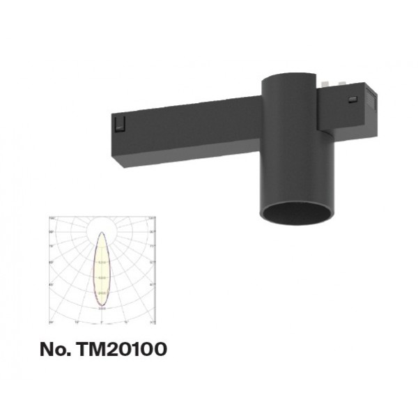Φωτιστικό spot LED 10W, 3CCT, 24° για μαγνητική ράγα 220V, σε μαύρη απόχρωση D:6x9.5cm (TM20100)