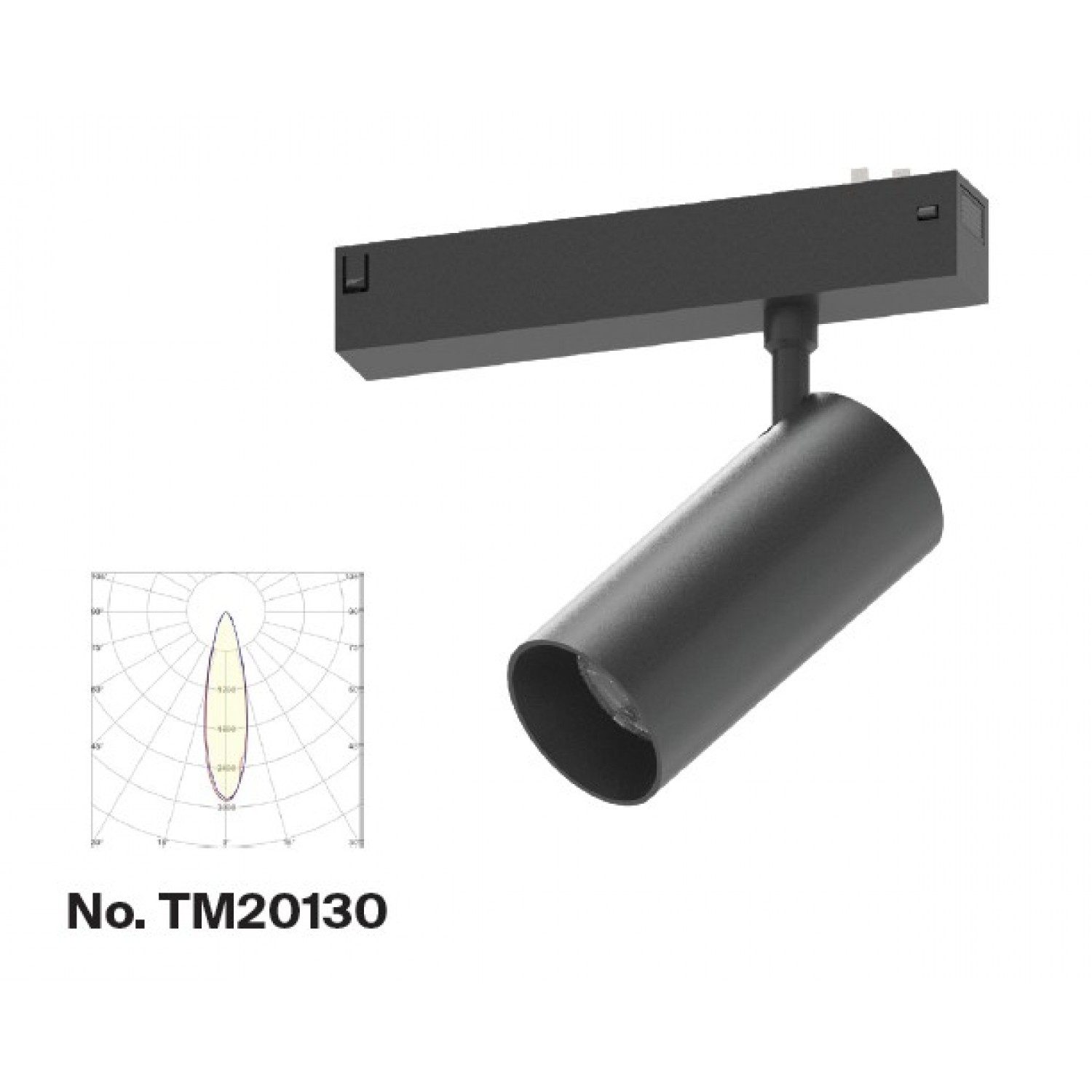 Φωτιστικό spot LED 18W, 3CCT, 24° για μαγνητική ράγα 220V, σε μαύρη απόχρωση D:5,5x12cm (TM20130)