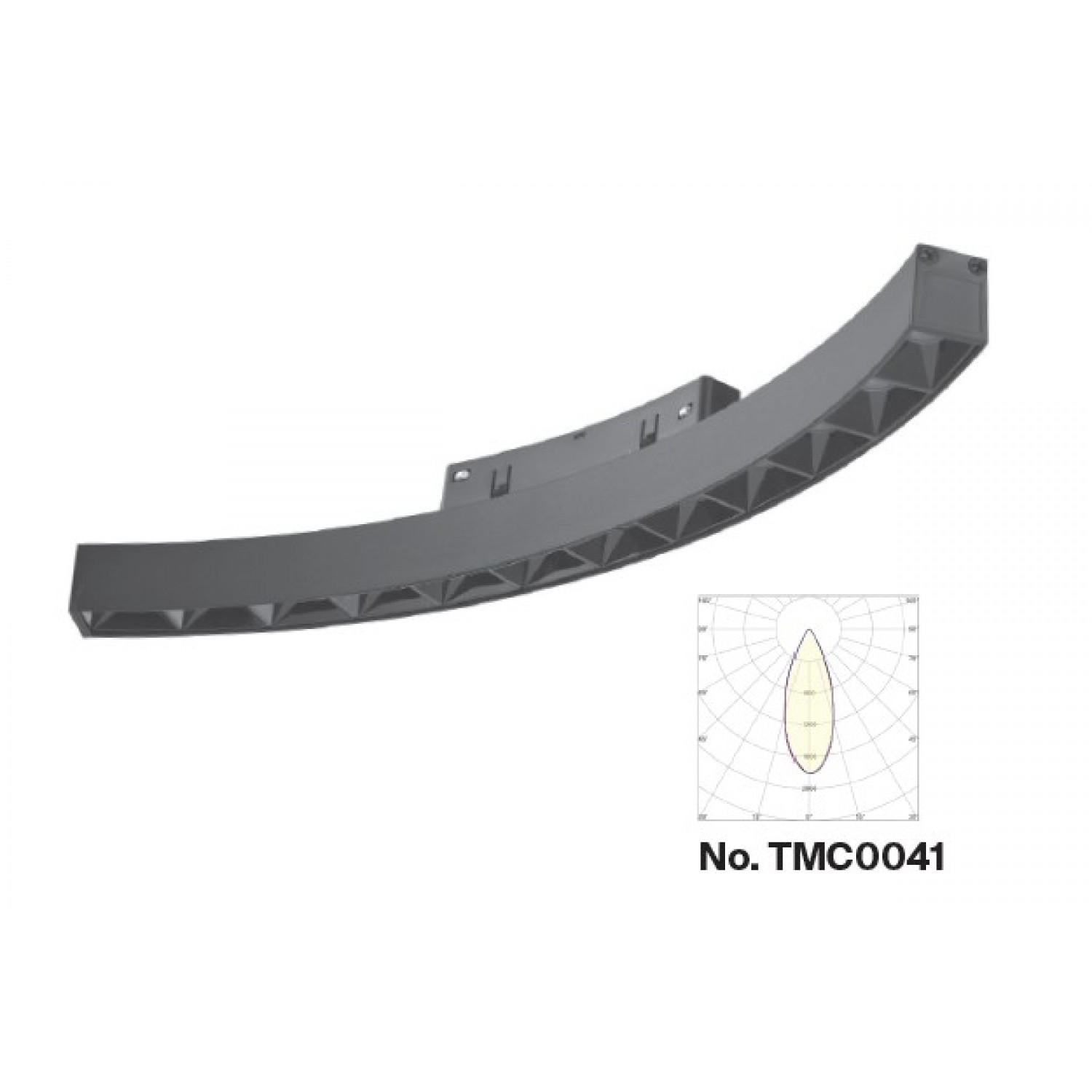 Γραμμικό φωτιστικό LED 12W 3CCT για Curved μαγνητική ράγα σε μαύρη απόχρωση D:34x2,2x2,5cm (TMC0041-Black)