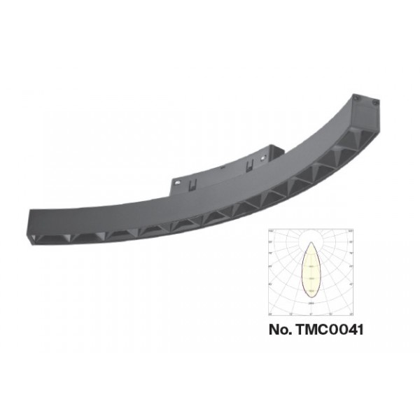 Γραμμικό φωτιστικό LED 12W 3CCT για Curved μαγνητική ράγα σε μαύρη απόχρωση D:34x2,2x2,5cm (TMC0041-Black)