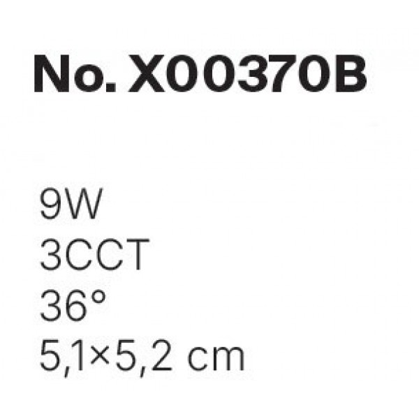 Downlight σποτ 9W 3CCT σε μαύρη απόχρωση D: 5,1x5,2cm (X00370B)