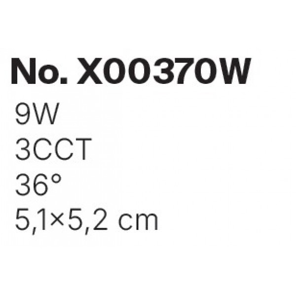 Downlight σποτ 9W 3CCT σε λευκή απόχρωση D: 5.1x5.2cm (X00370W)