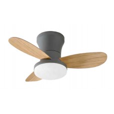  BAY Ανεμιστήρας Οροφής με LED 20W, DC Μοτέρ & Smart App - Γκρι / Ξύλο (102000930)