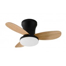  BAY Ανεμιστήρας Οροφής με LED 20W, DC Μοτέρ & Smart App - Μαύρο/Ξύλο (102000920)