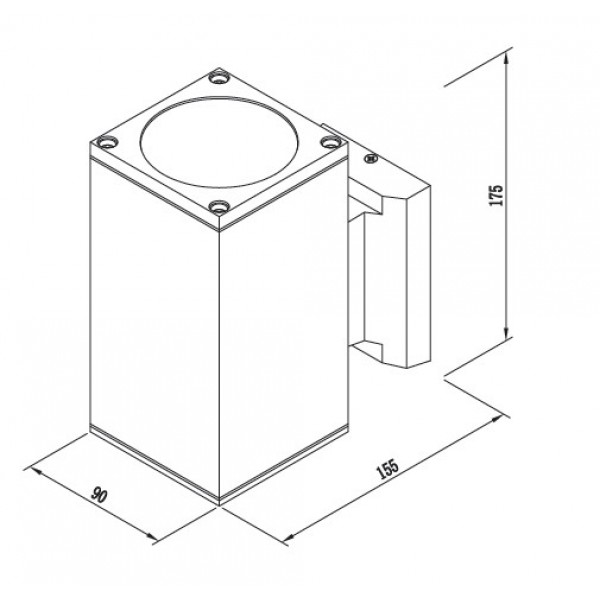 Elarbee E27 Outdoor Wall Lamp with Up or Down light Grey (80203834)