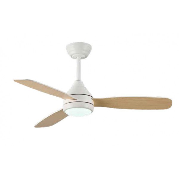 SIERRA Ανεμιστήρας Οροφής με LED 20W, DC Μοτέρ & Smart App - Λευκό/Ξύλο (102000810)