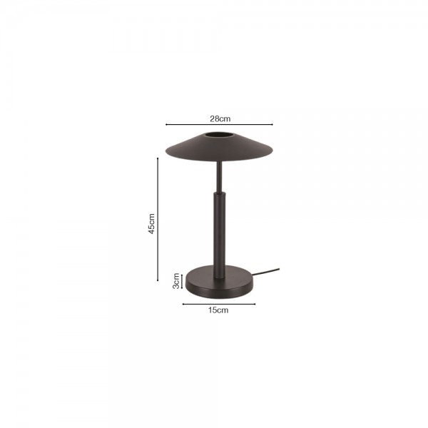 Επιτραπέζιο φωτιστικό σε μαύρο χρώμα LED 10W D:28x45cm (3063-Black)