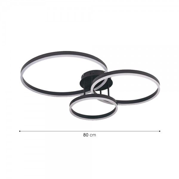 Φωτιστικό οροφής LED 75W 3CCT (by switch on base) D:80cm (6094-A-Golden)