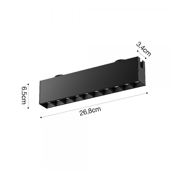 Φωτιστικό LED 20W 3000K για Chandler Track μαύρη απόχρωση D:3,4cmx6,5cmx26,8cm (13C-00051)