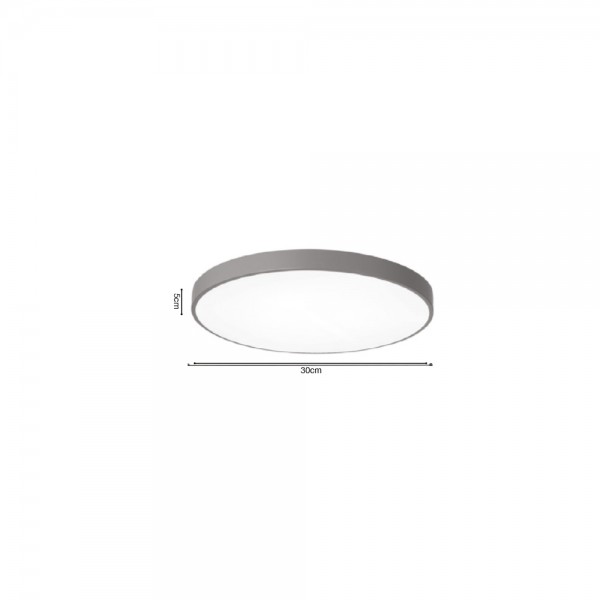 Πλαφονιέρα οροφής LED 24W 3CCT (by switch on base) από μαύρο μέταλλο και ακρυλικό D:30cm (42035-D-Black)