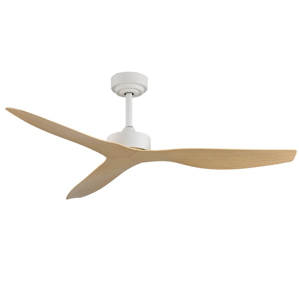 Trent - Fan in White and wooden Color (102000615)