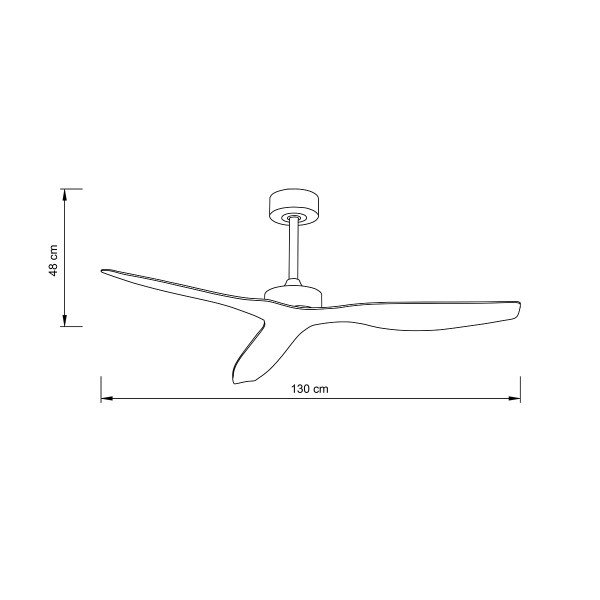Trent - Fan in White and wooden Color (102000615)