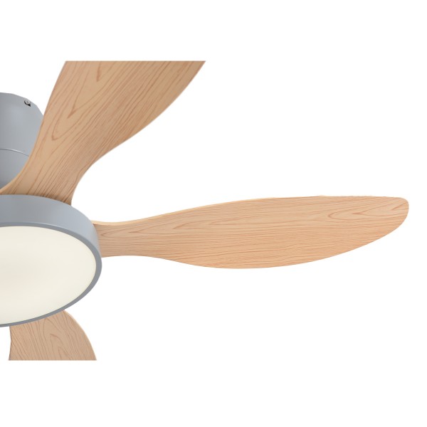 Denali 24W 3CCT LED Fan Light in Grey and wooden Color (102000730)