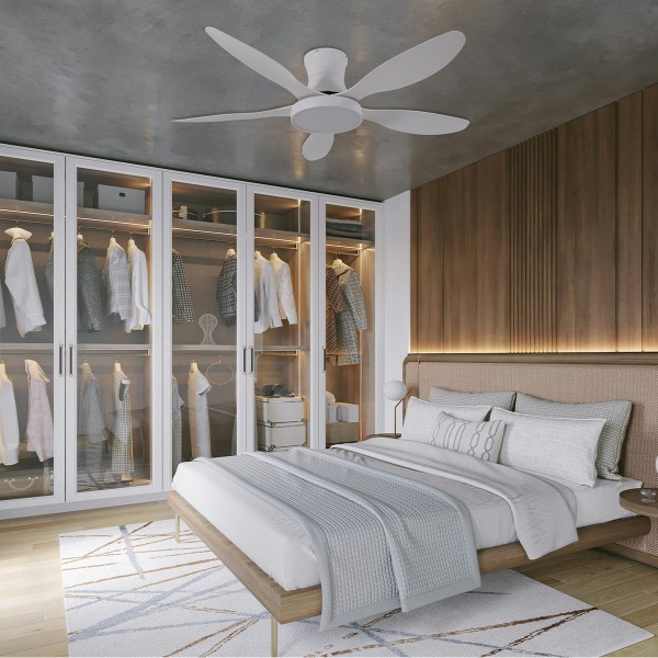 Denali 24W 3CCT LED Fan Light in White and wooden Color (102000790) Προσωρινά μη Διαθέσιμο