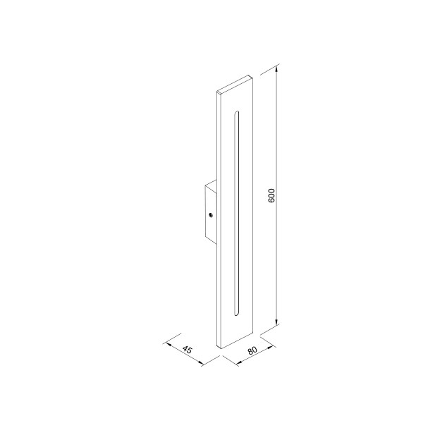 Barton LED 15W 3000K Outdoor Wall Lamp Black D:45x80x600 mm (80205911)