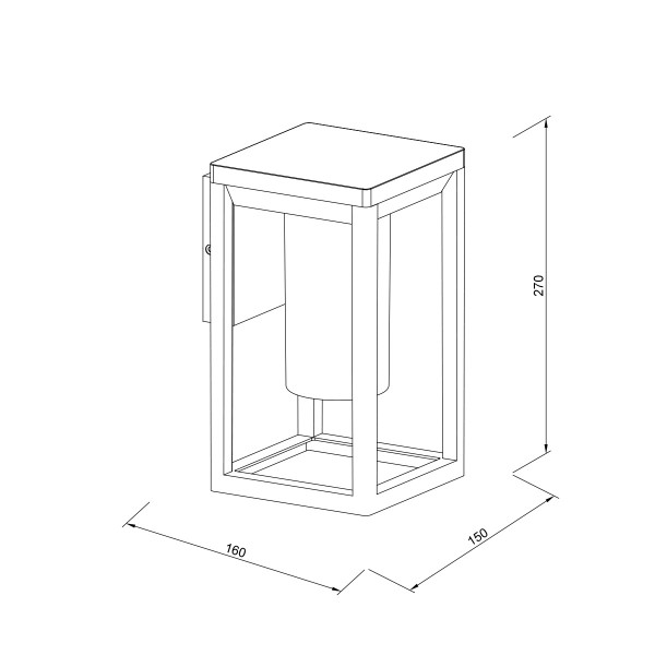 Annie Outdoor Wall Lamp Black 1xE27 D:150x160x270mm (80206114)