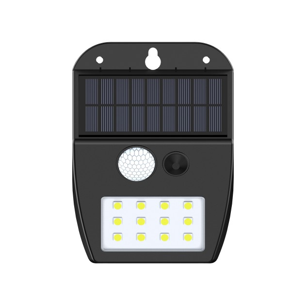 Meribel LED 2W 3000K  Solar Outdoor Wall Lamp Black D:130x10x50mm (80207011S)