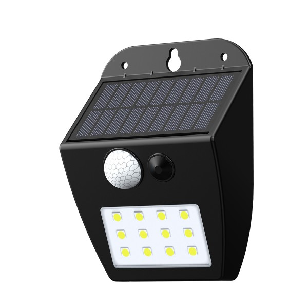 Meribel LED 2W 3000K  Solar Outdoor Wall Lamp Black D:130x10x50mm (80207011S)