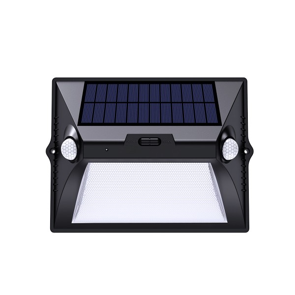 Teal LED 10W Solar Outdoor Wall Lamp Black D:255 x 181mm (80207111S)