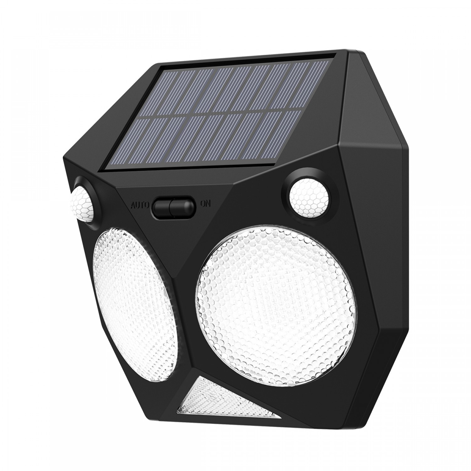 Tortoise LED 6W 3000K Solar Outdoor Wall Lamp Black D:160x160x60mm (80207211S)