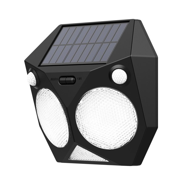 Tortoise LED 6W 3000K Solar Outdoor Wall Lamp Black D:160x160x60mm (80207211S)