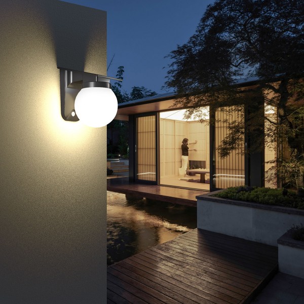 Baikal LED 1W Solar Outdoor Wall Lamp Black D:130x190x175 mm (80207310S)